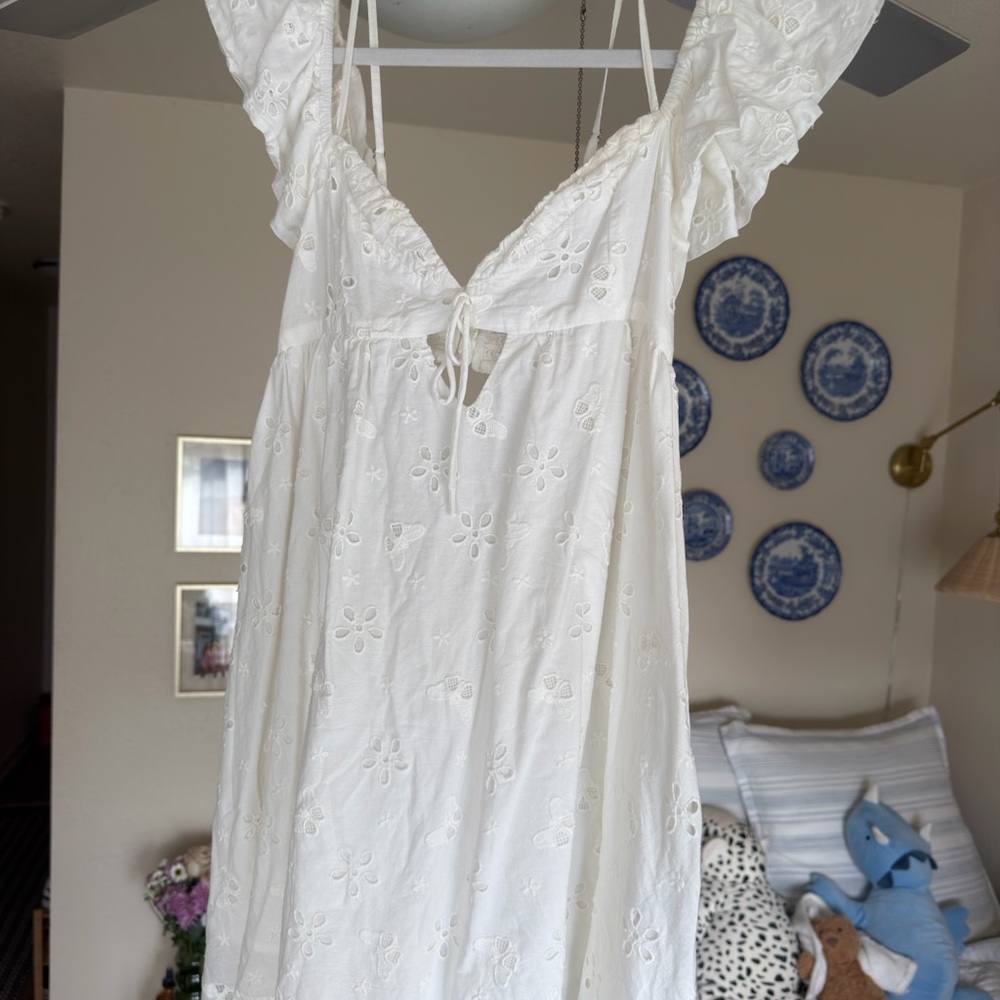 For Love And Lemons Cream Eyelet Dress